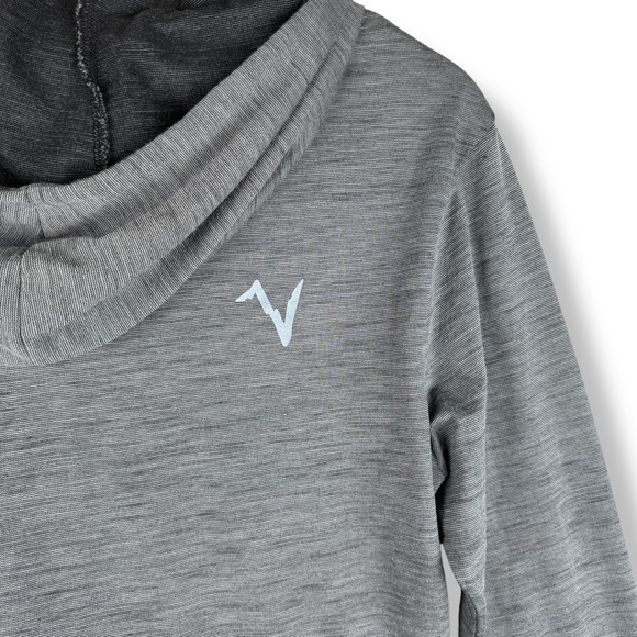 Voormi Hoodie Womens Medium Gray River Run Long Sleeve Base Layer Wool Blend Top - Picture 10 of 16